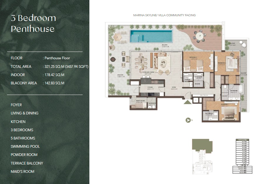 Amaya Residences 3 Beds Layout