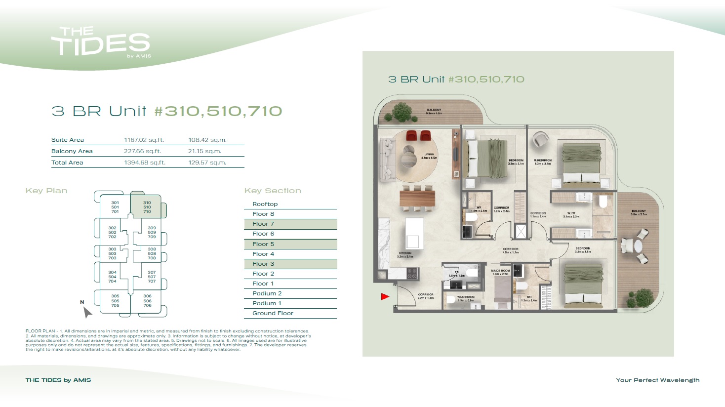 AMIS The Tides 3 Beds Layout