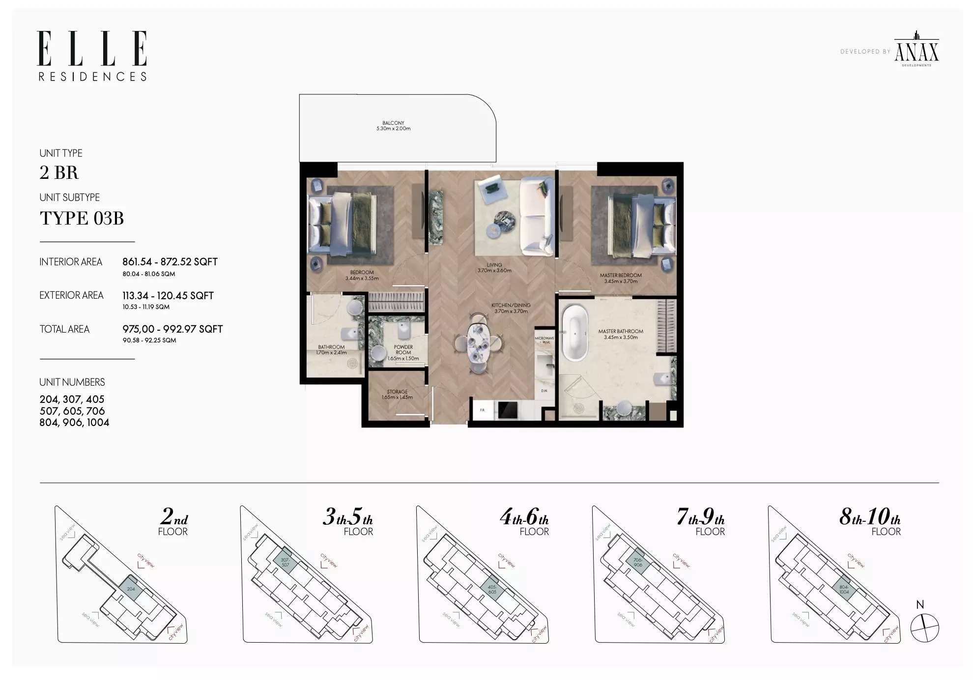 2 Beds 975 Sq. Ft. Apartment in Anax Elle Residences