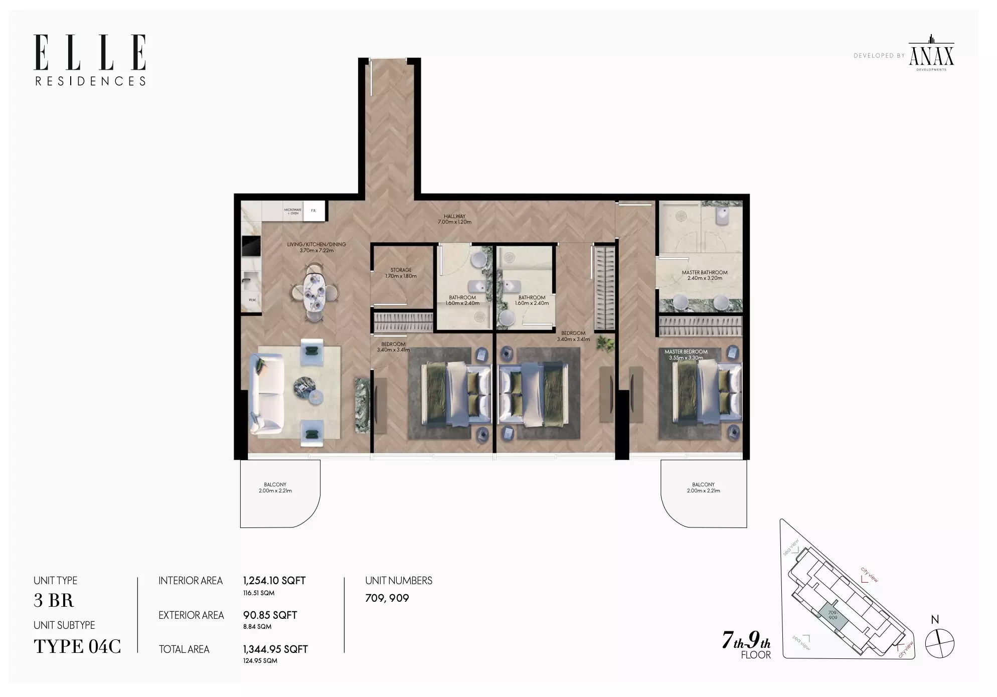 3 Beds 1344 Sq. Ft. Apartment in Anax Elle Residences