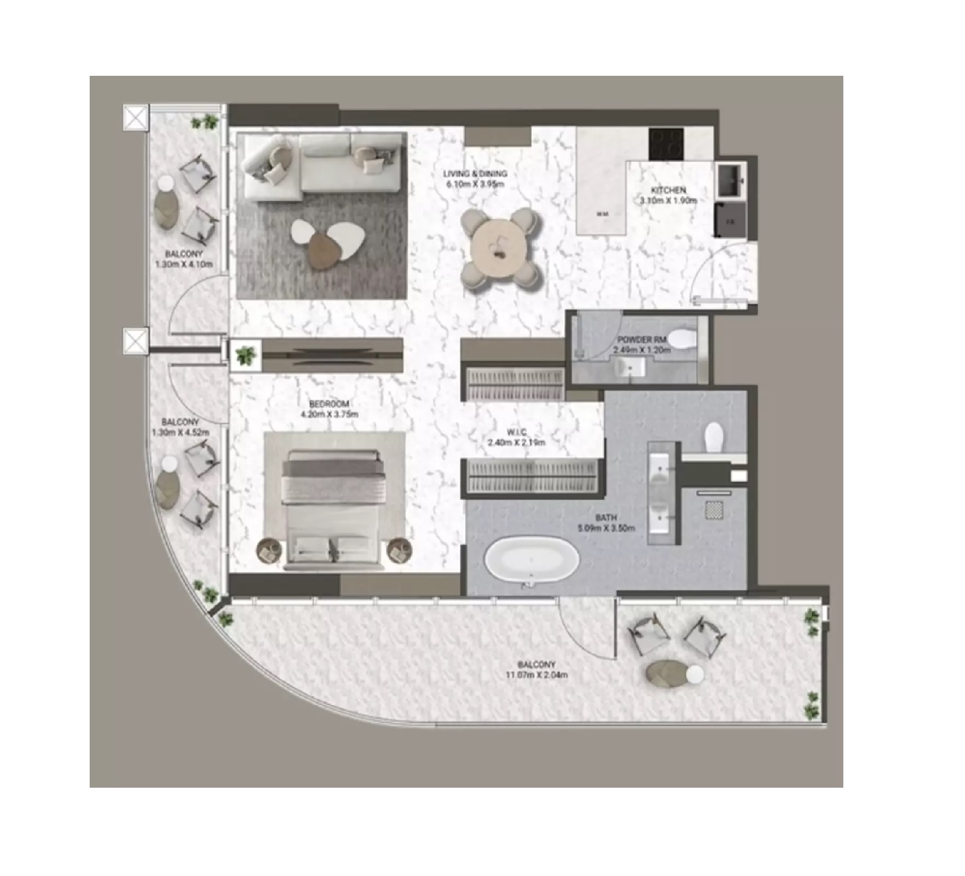 1 Bed 1278 Sq. Ft. Apartment in Anax V-Suites