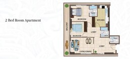 2 Beds 929 Sq. Ft. Apartment in Arabian Gate Apartments