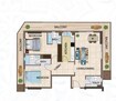 Arabian Gate Apartments 2 Beds Layout