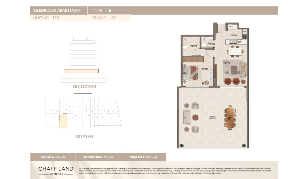 1 Bed 1361 Sq. Ft. Apartment in Arabian Ghaff Land Residence