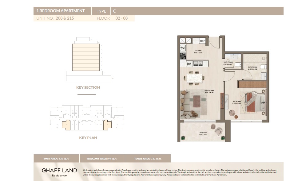 1 Bed 732 Sq. Ft. Apartment in Arabian Ghaff Land Residence