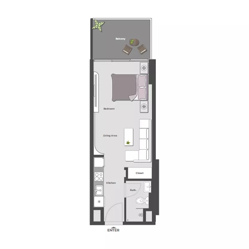 458 Sq. Ft. Studio in Arib Collection