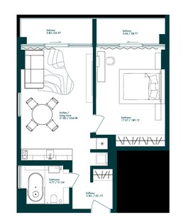 1 Bed 640 Sq. Ft. Apartment in Arsenal Vibe