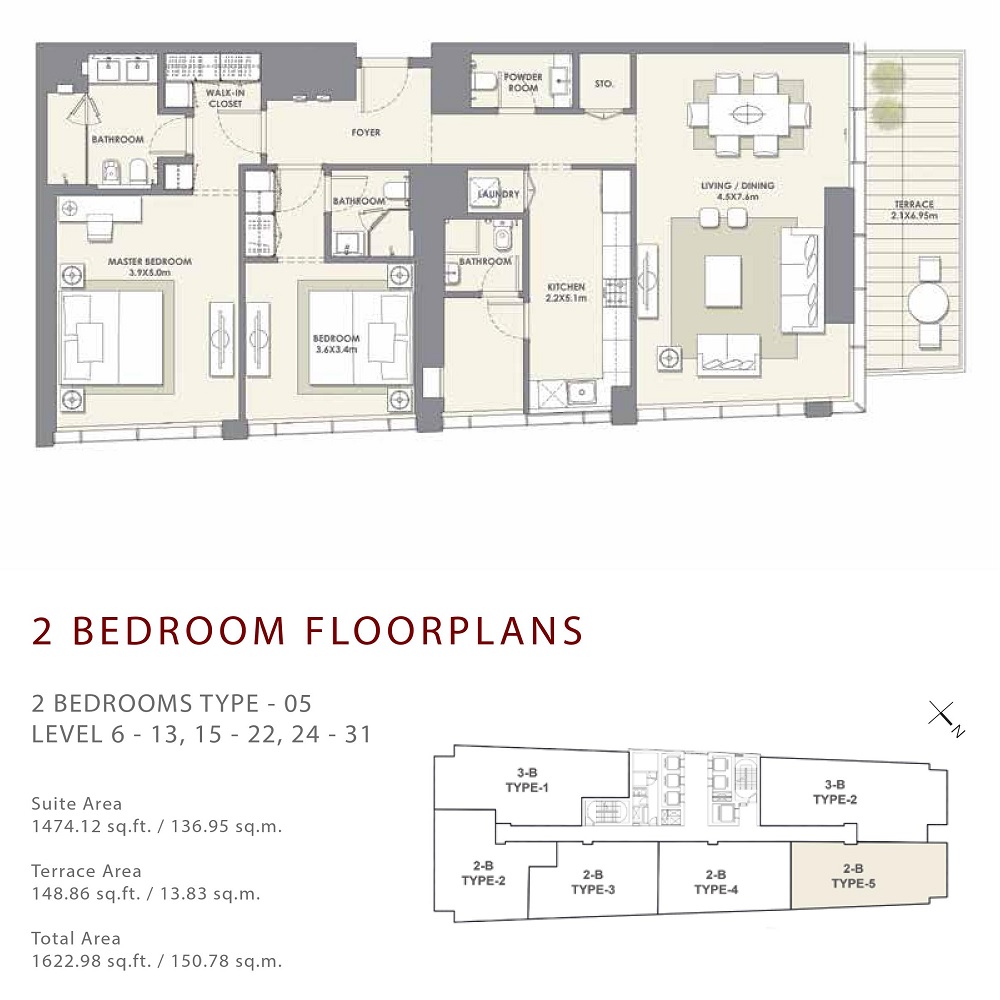 2 Beds 1623 Sq. Ft. Apartment in Artar Mada Residences