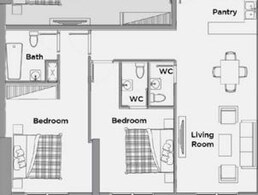 2 Beds 1571 Sq. Ft. Apartment in Artistic Heights