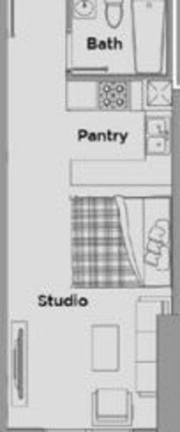 413 Sq. Ft. Studio in Artistic Heights