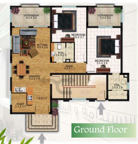 Aryaf Villas 4 Beds Layout