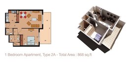 1 Bed 868 Sq. Ft. Apartment in Asas Sherena Residence