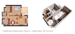 1 Bed 911 Sq. Ft. Apartment in Asas Sherena Residence