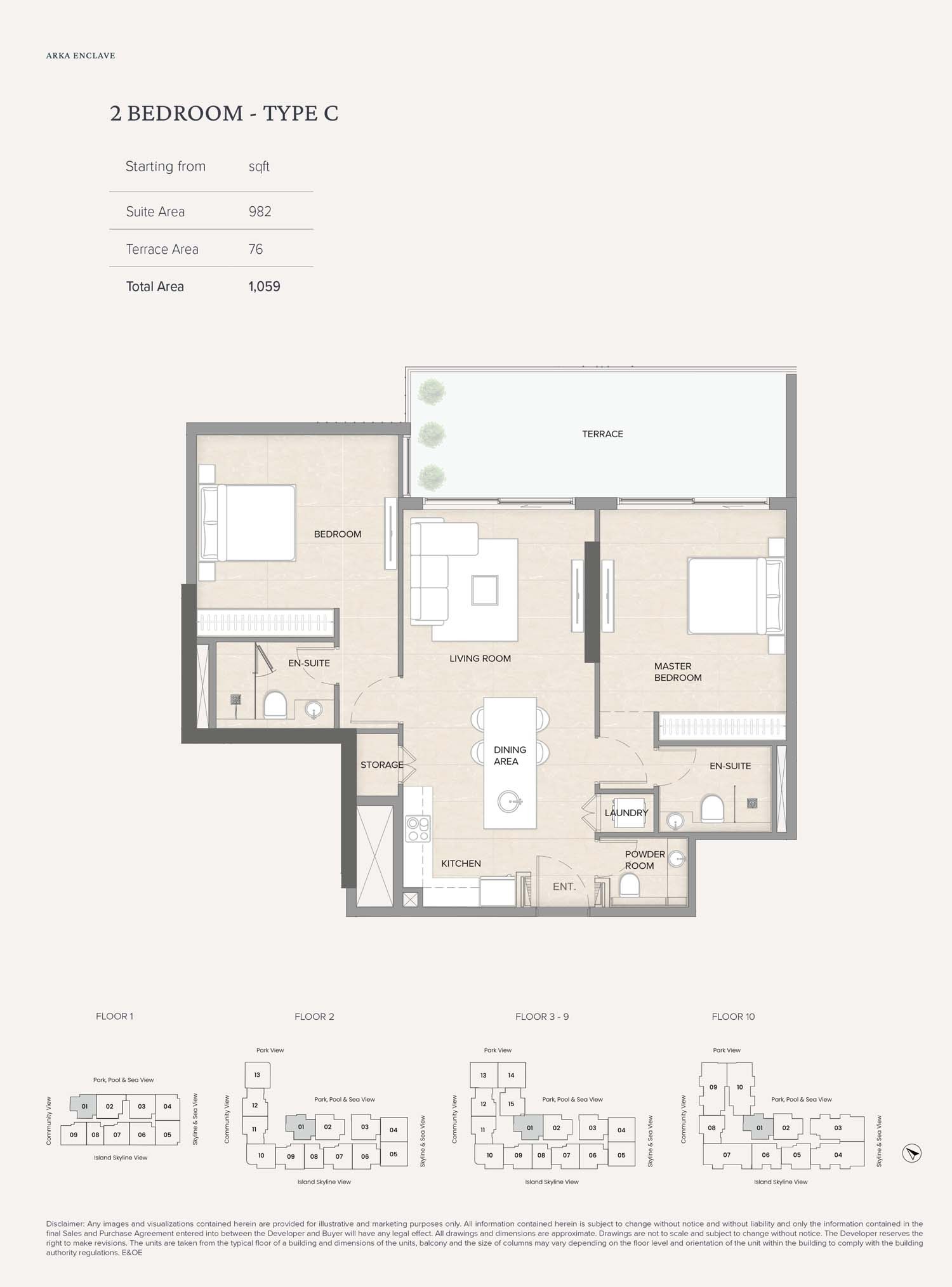 Atmosphere Arka Enclave 2 Beds Layout