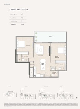 2 Beds 1059 Sq. Ft. Apartment in Atmosphere Arka Enclave