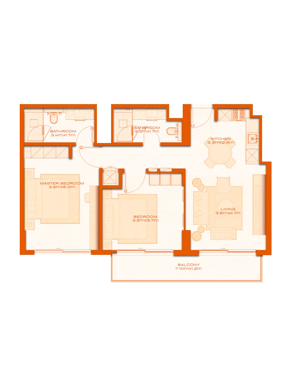 Avenew Avenew 888 2 Beds Layout