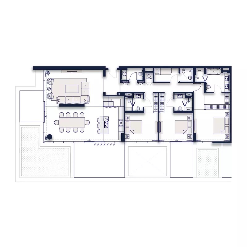 Avenew Silena 3 Beds Layout