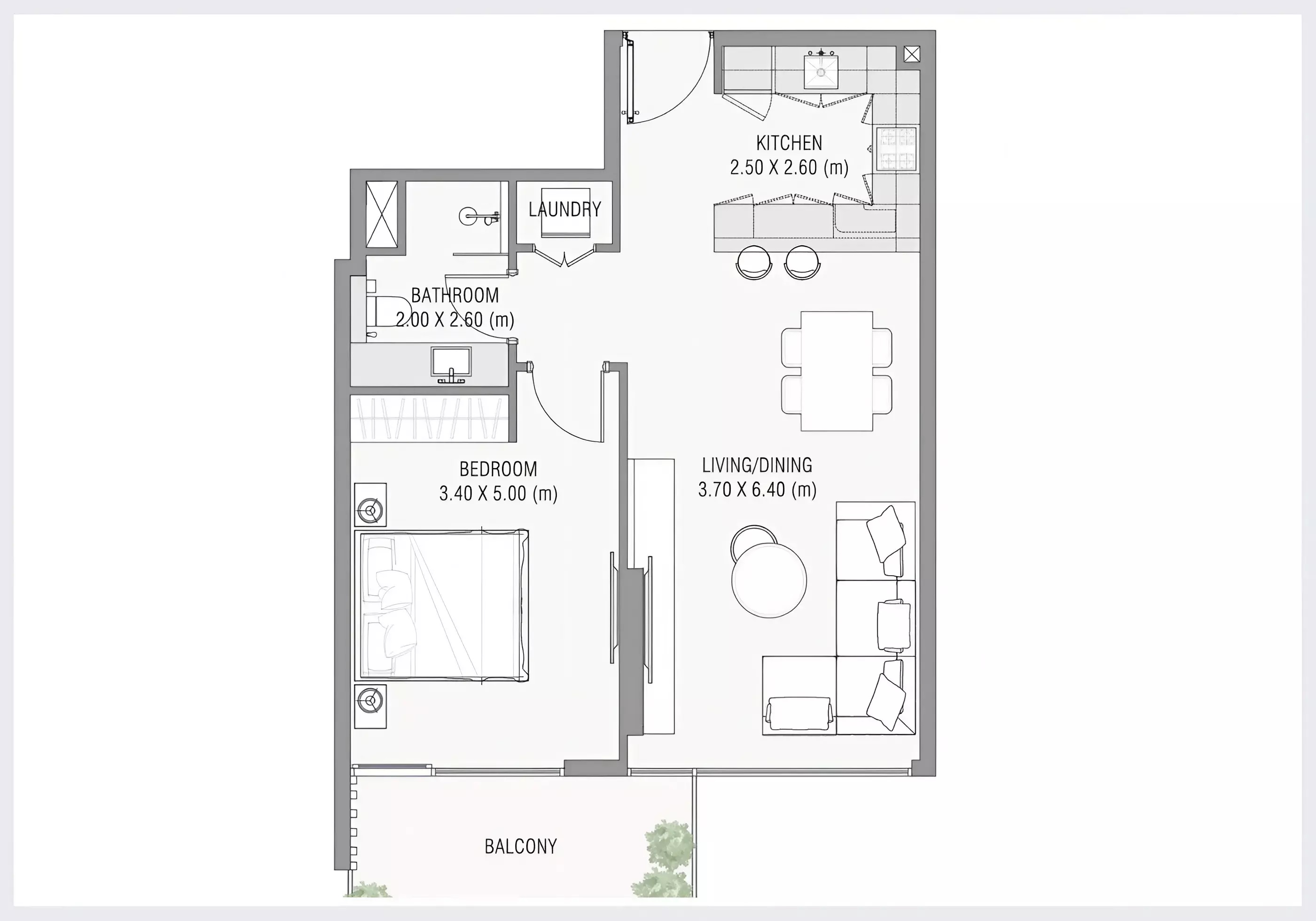 Ayat Ayamore Residence 1 Bed Layout