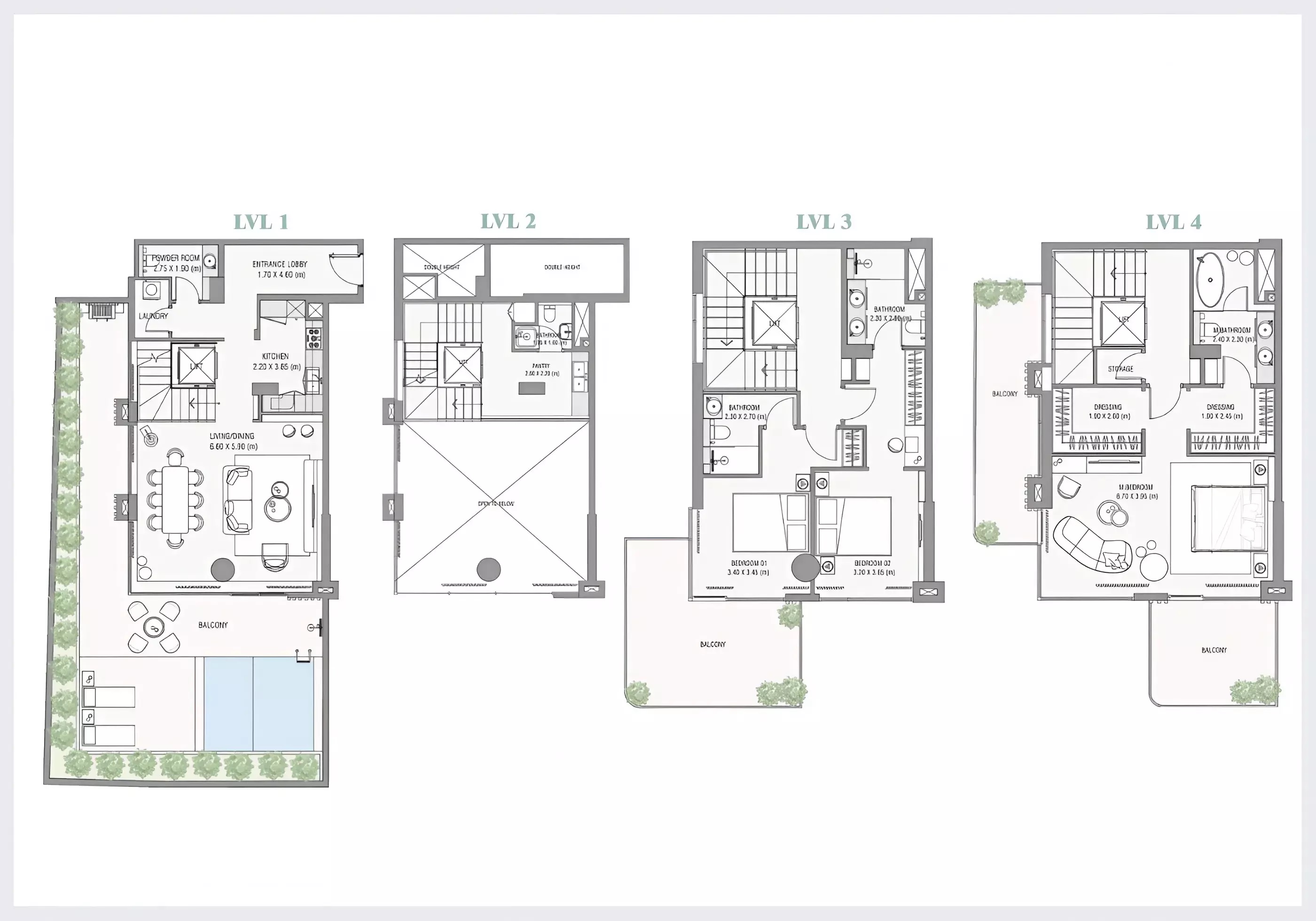 Ayat Ayamore Residence 3 Beds Layout