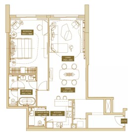 1 Bed 953 Sq. Ft. Apartment in Azha Sofitel Residences