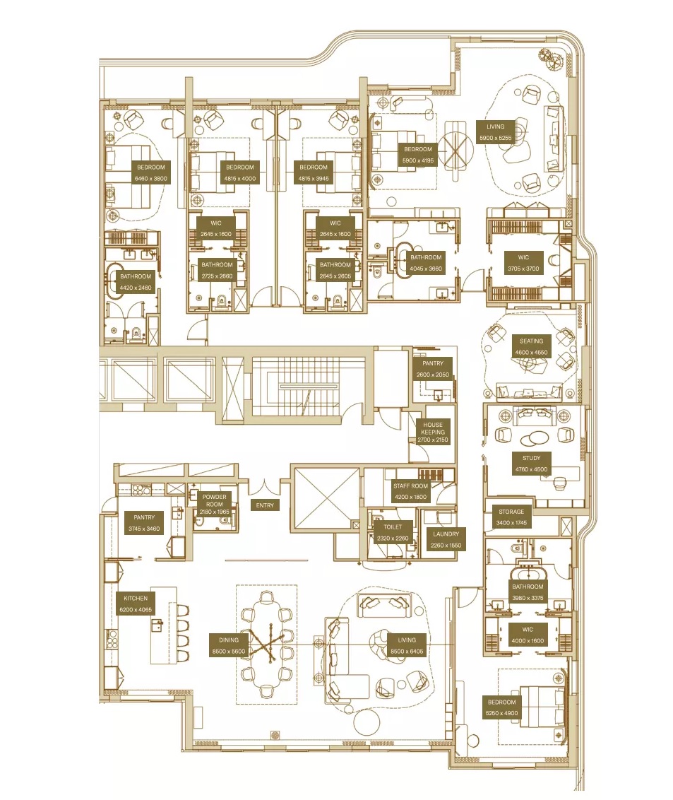 Azha Sofitel Residences 5 Beds Layout