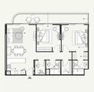Azizi Amir 2 Beds Layout