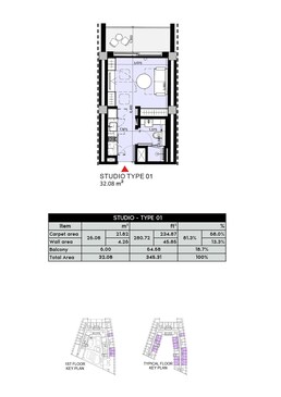 345 Sq. Ft. Studio in Azizi Arian