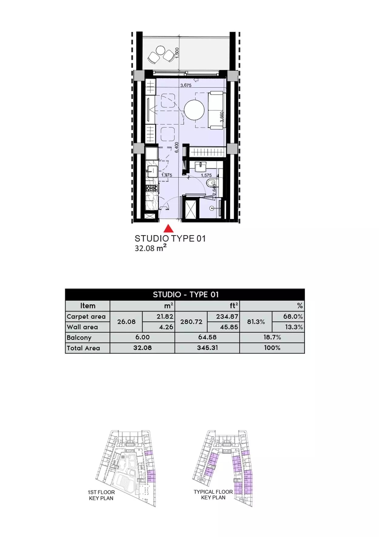 345 Sq. Ft. Studio in Azizi Aryan