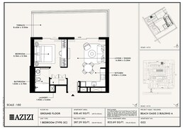 1 Bed 822 Sq. Ft. Apartment in Azizi Beach Oasis 2