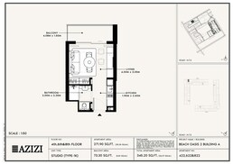 345 Sq. Ft. Studio in Azizi Beach Oasis 2