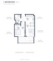 Azizi Central 1 Bed Layout