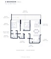 Azizi Central 2 Beds Layout