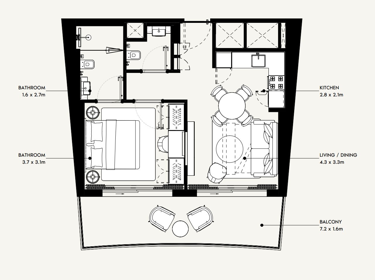 Azizi Gabriel 1 Bed Layout