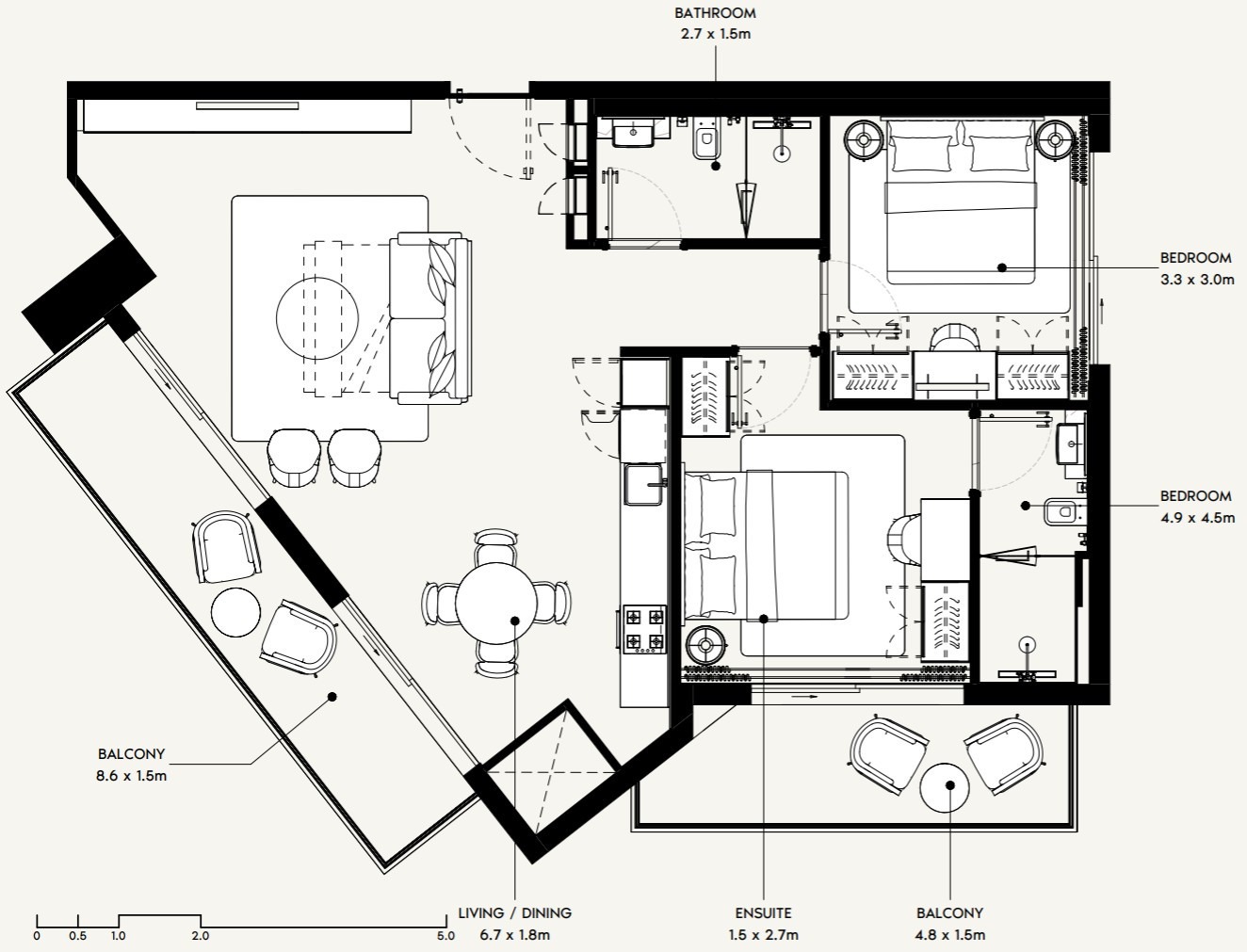 Azizi Gabriel 2 Beds Layout