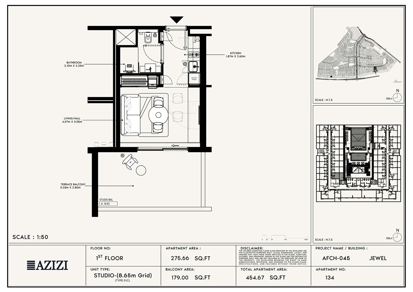 455 Sq. Ft. Studio in Azizi Jewel