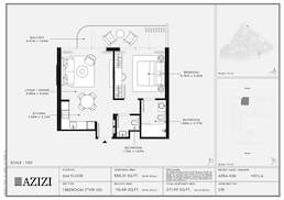 1 Bed 672 Sq. Ft. Apartment in Azizi Neila