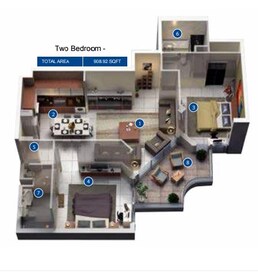 1 Bed 711 Sq. Ft. Apartment in Azizi Pearl Apartments