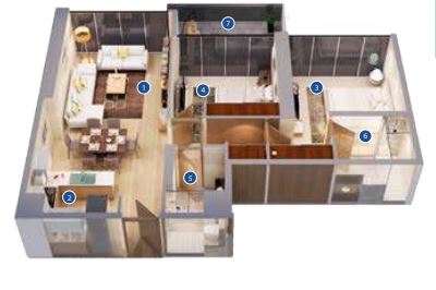 Azizi Phase 2 2 Beds Layout