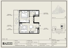 1 Bed 551 Sq. Ft. Apartment in Azizi Raffi