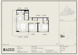 2 Beds 1216 Sq. Ft. Apartment in Azizi Raffi
