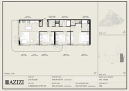 3 Beds 1427 Sq. Ft. Apartment in Azizi Raffi