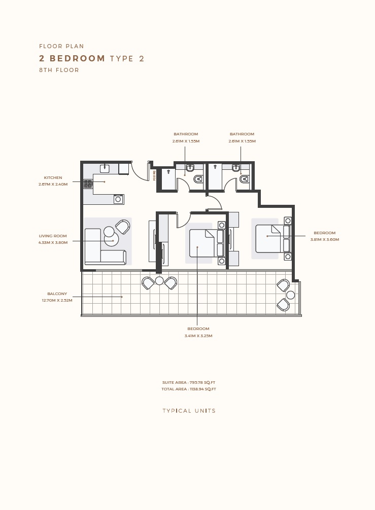 2 Beds 1139 Sq. Ft. Apartment in Azizi Riviera Azure