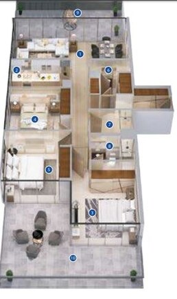 3 Beds 1119 Sq. Ft. Apartment in Azizi Riviera Phase 3