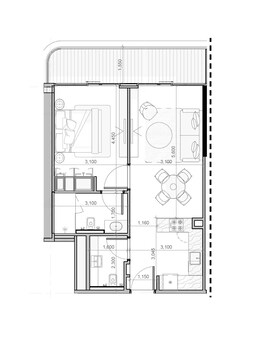 1 Bed 701 Sq. Ft. Apartment in Azizi Ruby