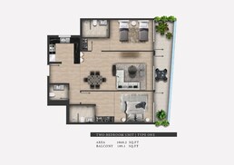 2 Beds 1060 Sq. Ft. Apartment in Bam 311 Boulevard