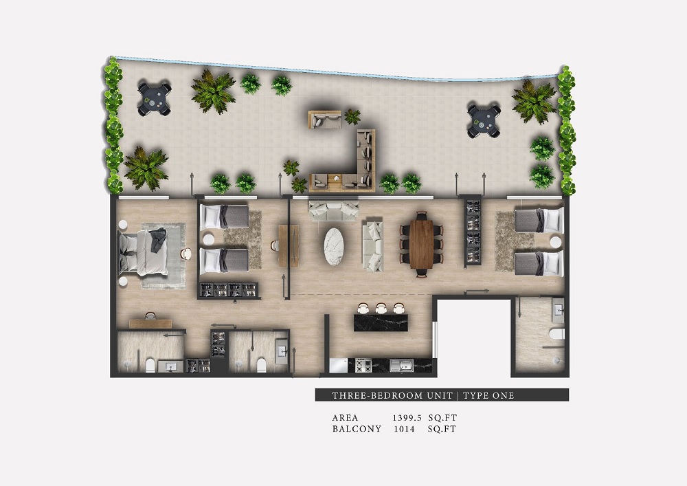 3 Beds 1399 Sq. Ft. Apartment in Bam 311 Boulevard