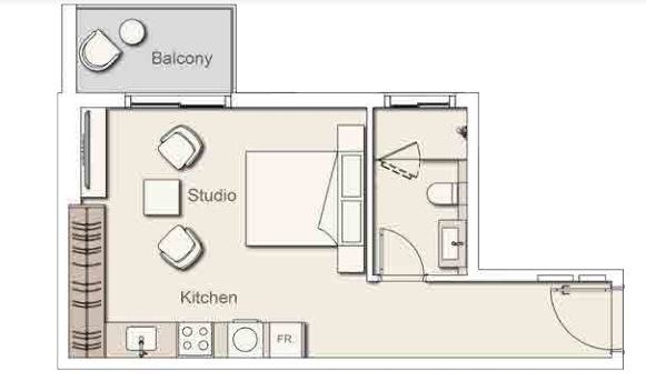 Belgravia Heights 2 Studio Layout