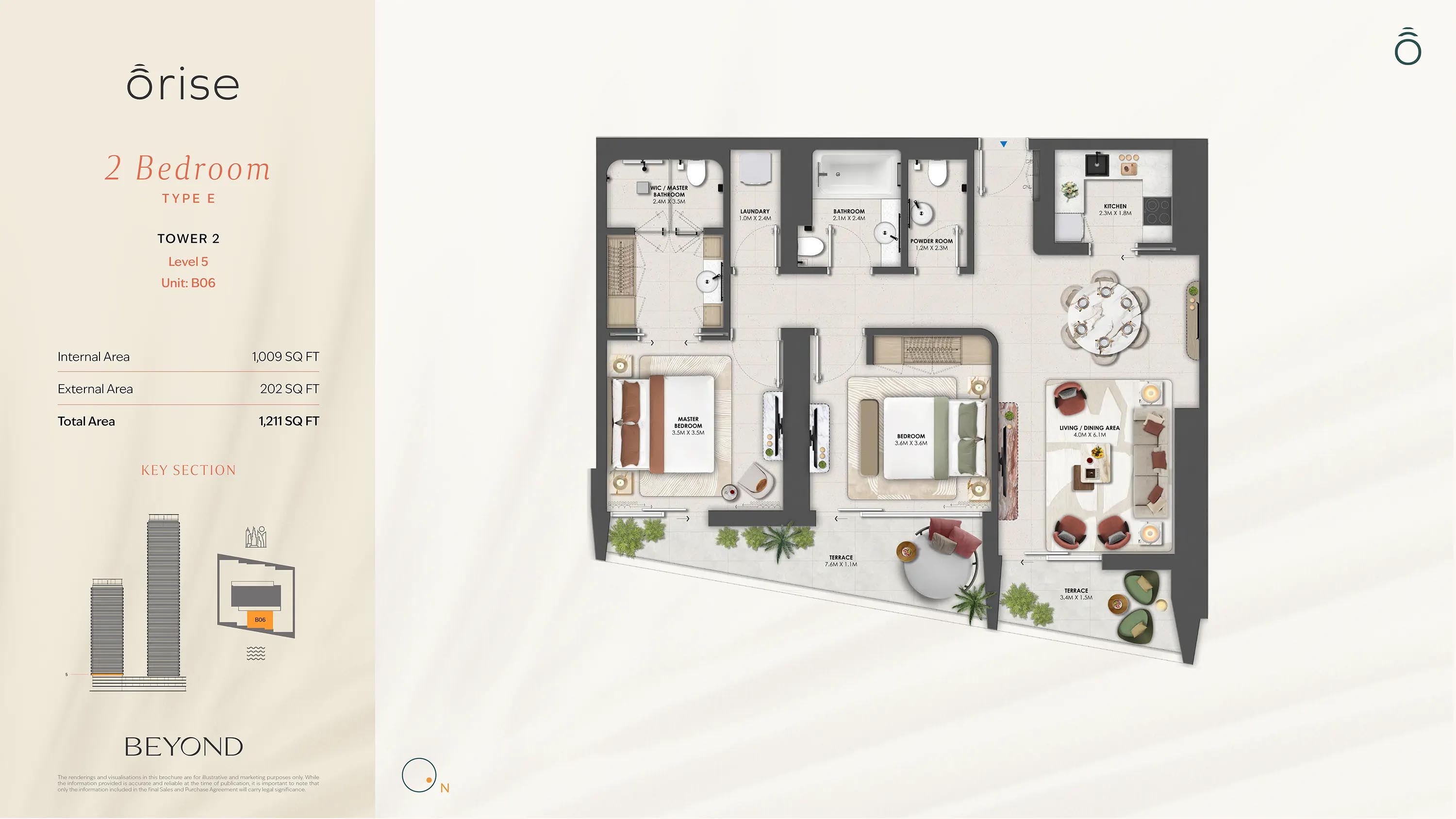 Beyond Orise 2 Beds Layout