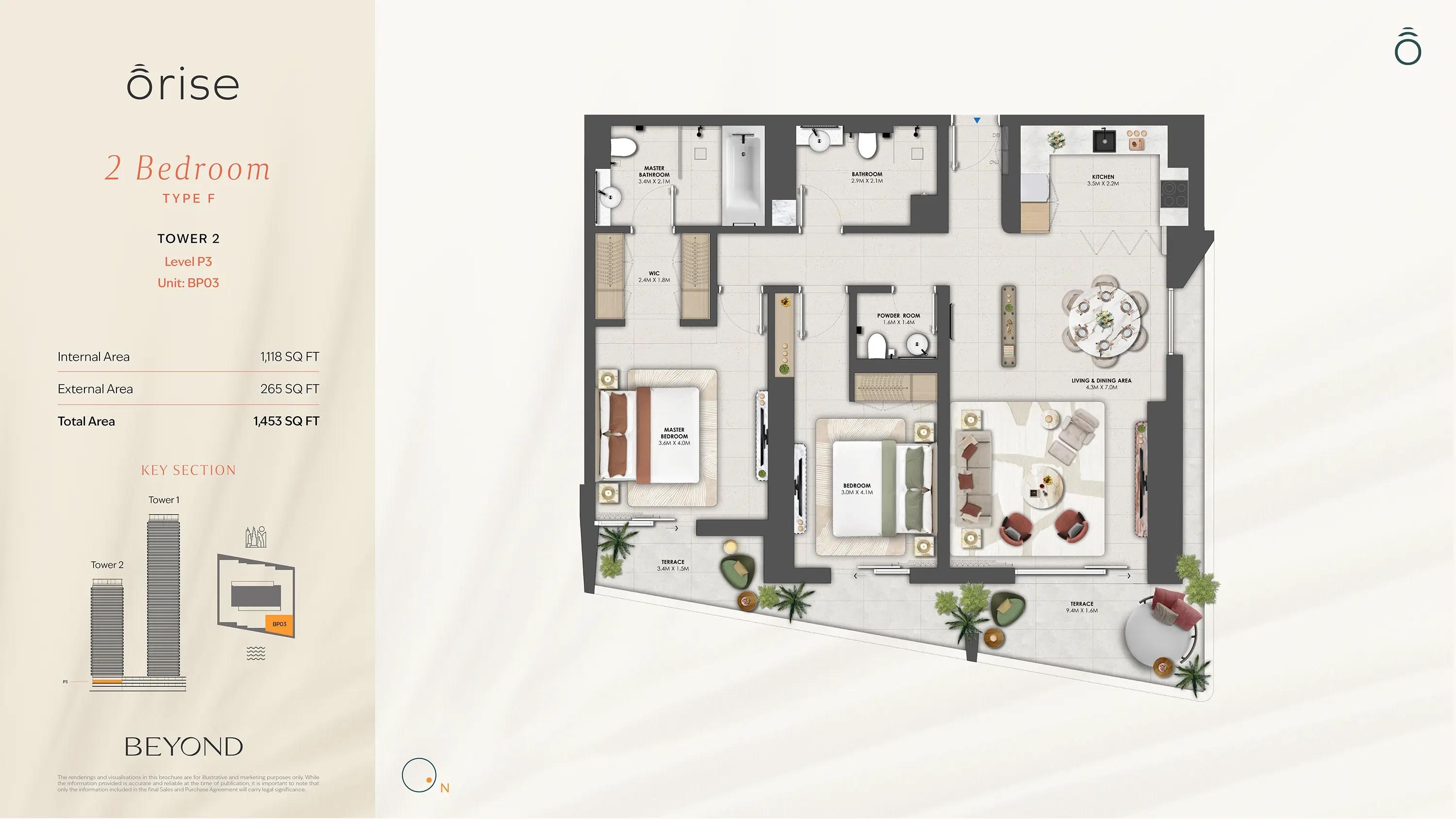 Beyond Orise 2 Beds Layout
