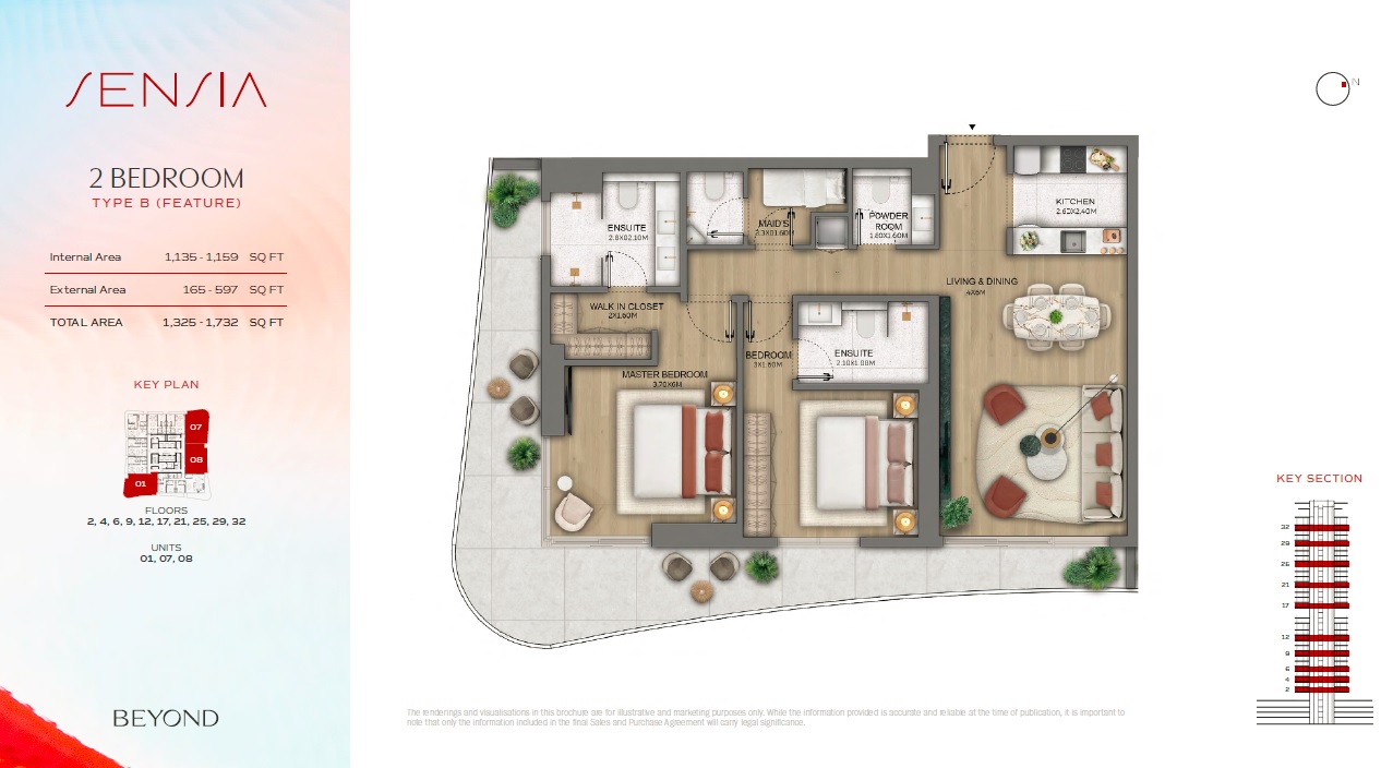 2 Beds 1325 Sq. Ft. Apartment in Beyond Sensia